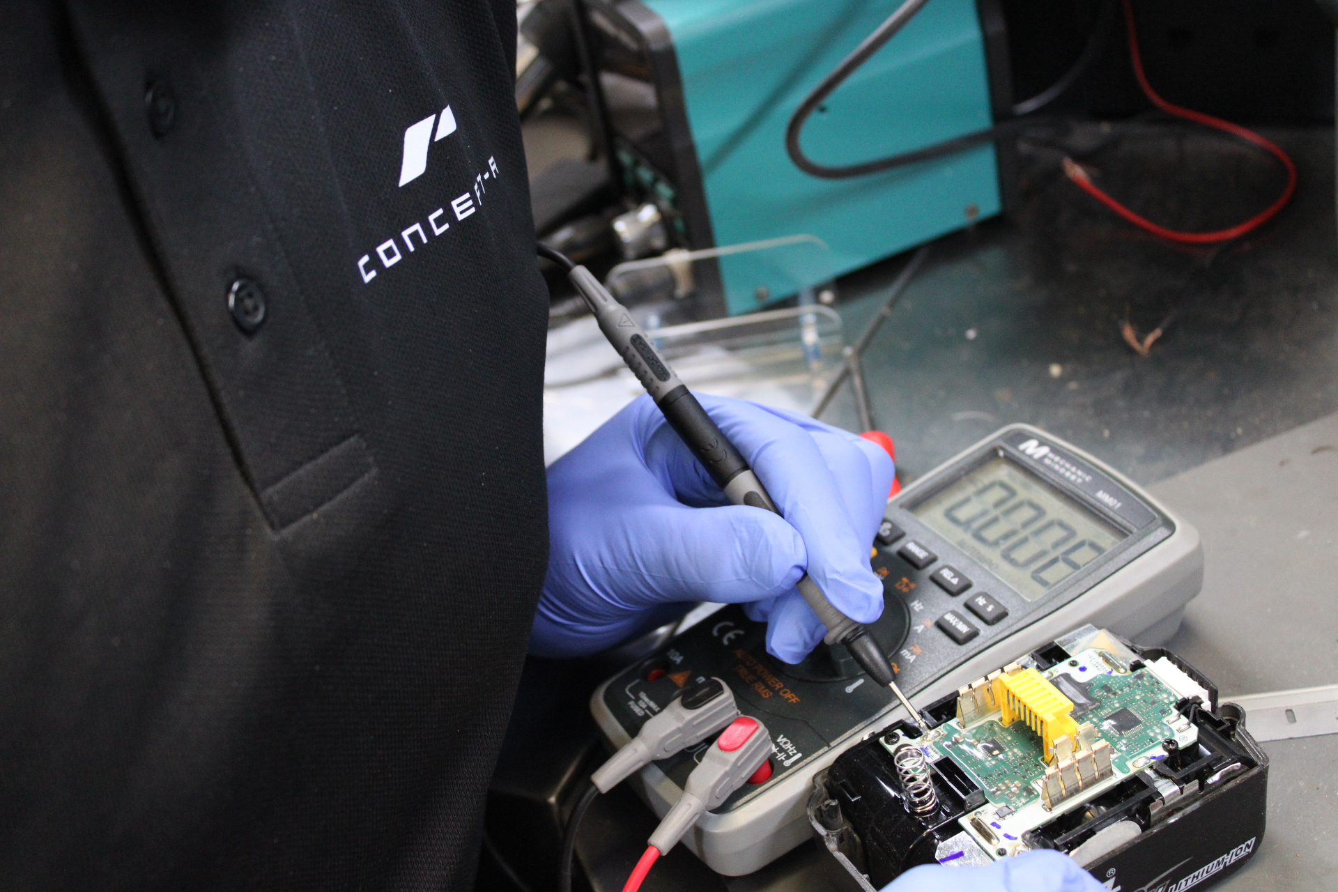 Circuit board testing with multimeter